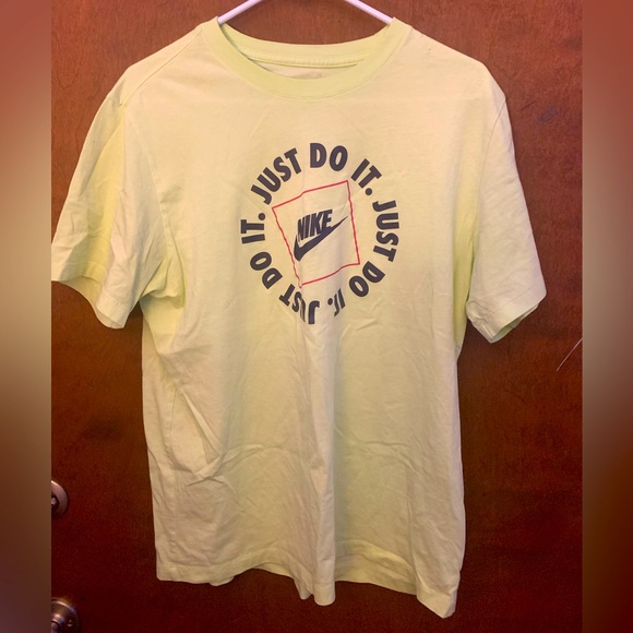 Nike Men's Just Do It Lime Green and White T-Shirt - Picture 1 of 2